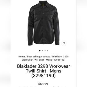 Men's Black Workwear Twill Shirt